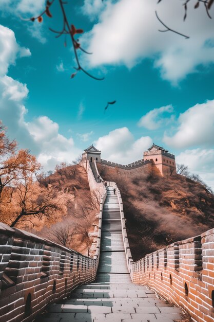 3D-Rendering der chinesischen Großen Mauer