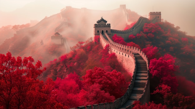 3D-Rendering der chinesischen Großen Mauer