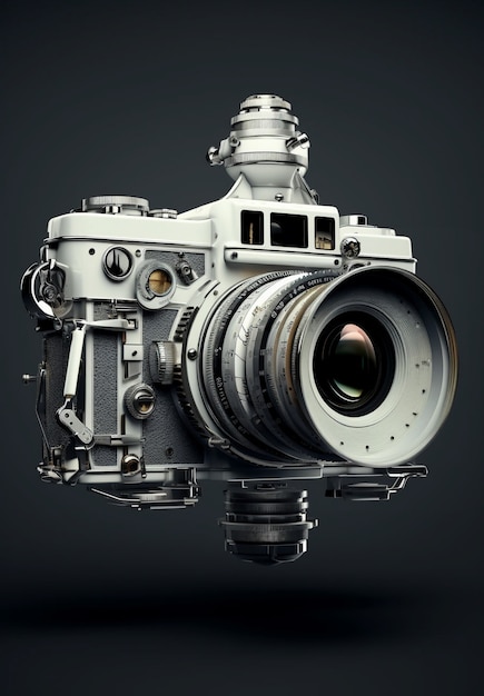 Kostenloses Foto 3d-rendering der kamera mit fotofilm