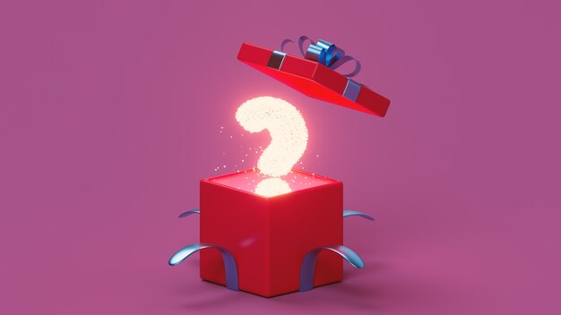 3D-Rendering der Mystery-Box