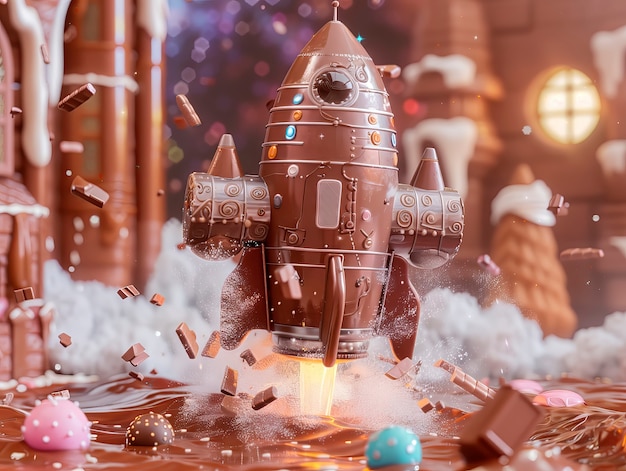 3D-Rendering der Schokoladenfabrik