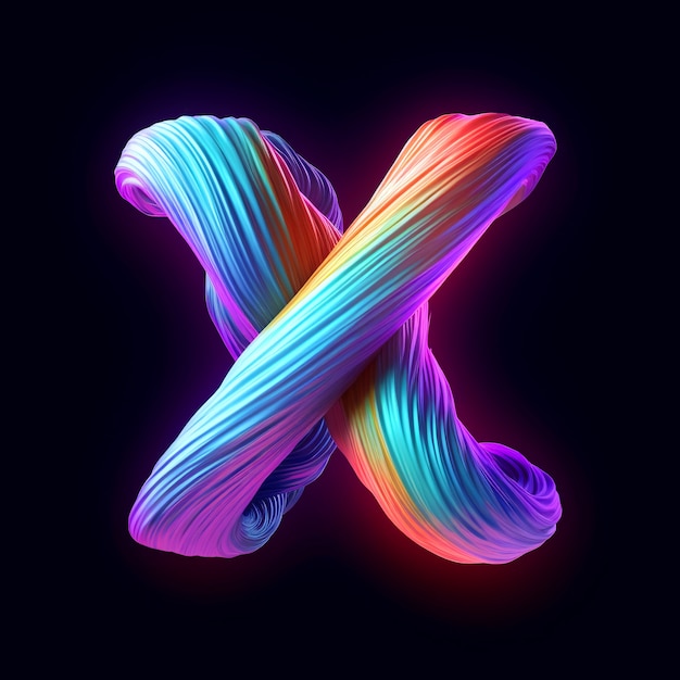 3D-Rendering des Buchstaben x