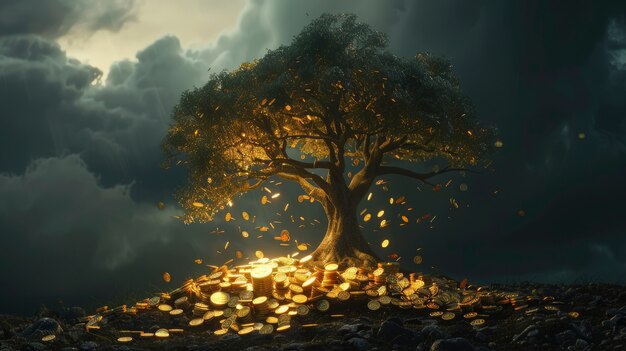 3D-Rendering des Geldbaums