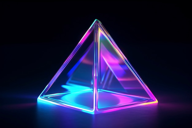 3D-Rendering des Neon-Dreiecks