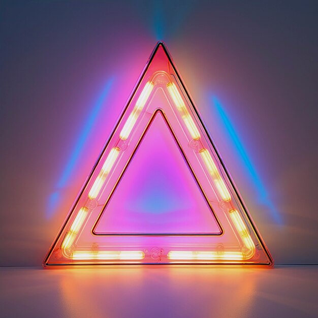 3D-Rendering des Neon-Dreiecks