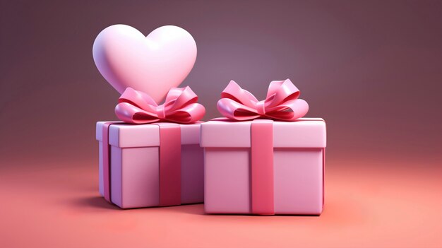 3D-Rendering des Valentinstags.