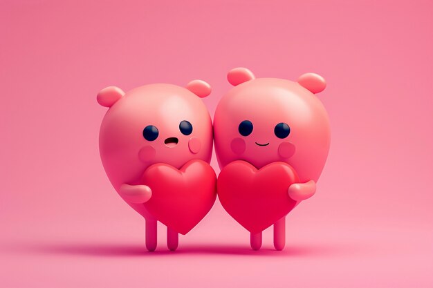 3D-Rendering des Valentinstags.