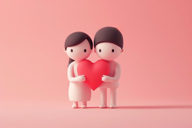 3D-Rendering des Valentinstags.