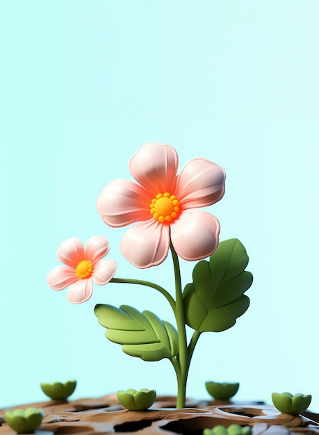 Kostenloses Foto 3d-rendering einer blume