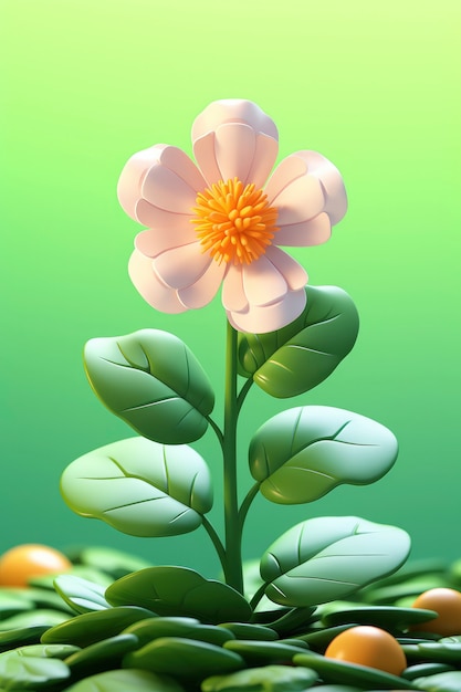 Kostenloses Foto 3d-rendering einer blume