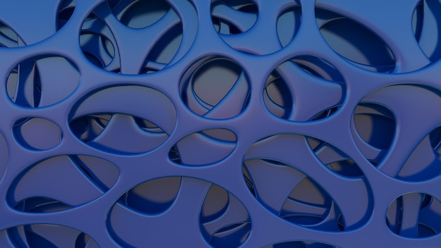 3d-rendering eines abstrakten blauen organischen mesh-hintergrunds.