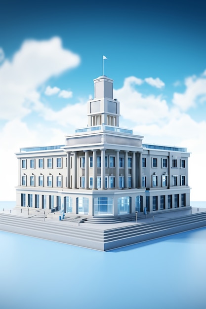 3D-Rendering eines abstrakten Gebäudes
