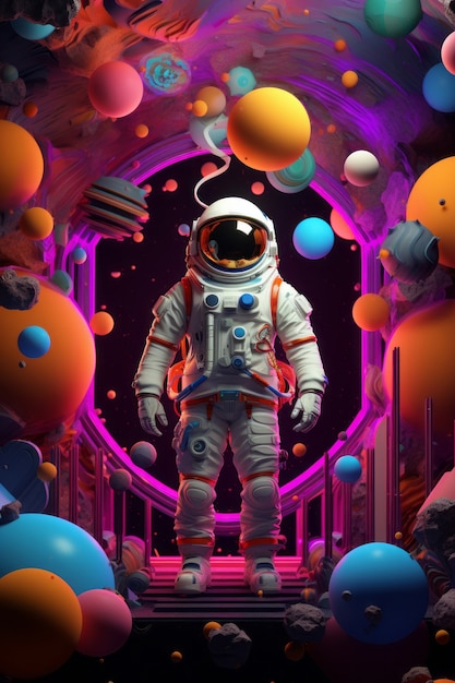 3D-Rendering eines Astronauten