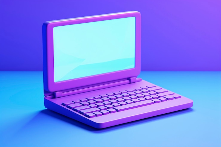 Kostenlose Foto 3d-rendering eines computertisches