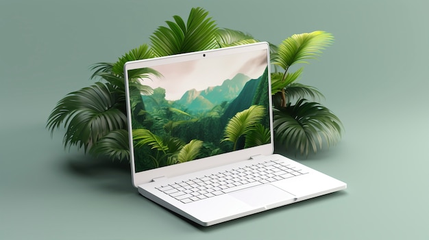 3D-Rendering eines Laptops