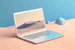 Kostenloses Foto 3d-rendering eines laptops