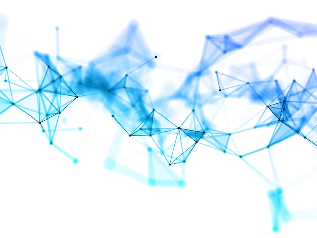 3D-Rendering eines modernen Low-Poly-Plexus-Designs
