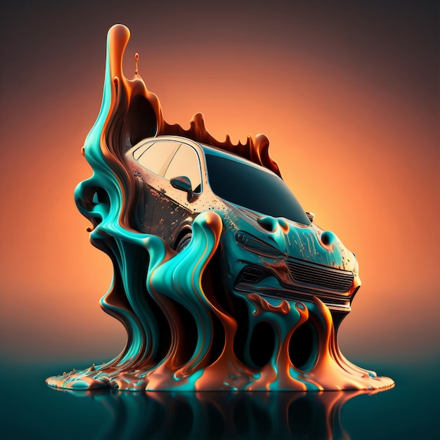 3D-Rendering von Autoschmelzen