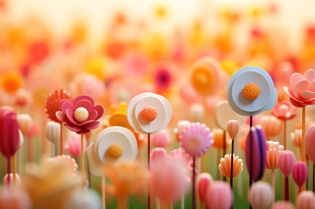 3D-Rendering von Blumen