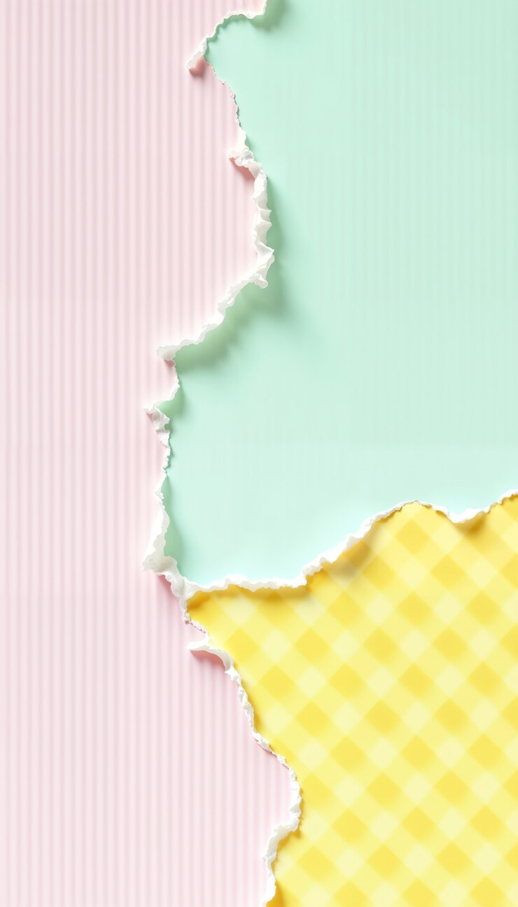 3D-Rendering von buntem zerrissenen Papier