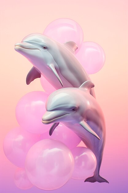 3D-Rendering von Delfinen
