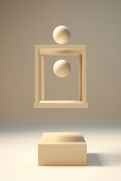 3D-Rendering von geometrischen Formen Skulptur