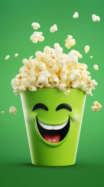 Kostenloses Foto 3d-rendering von popcorn-charakter