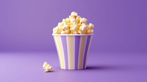 3D-Rendering von Popcorn-Snacks für Filme