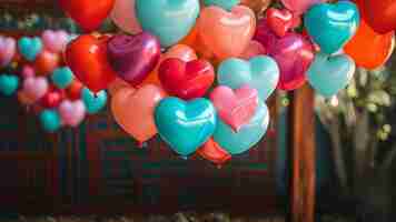 Kostenloses Foto 3d-rendering von valentinstag-ballons.