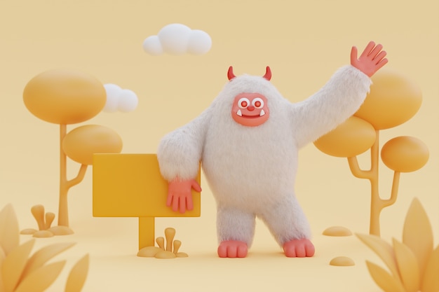 3D-Rendering von Yeti