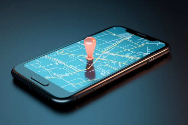 3D-Smartphone-Gerät mit Karten- und GPS-Technologie