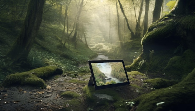 Abenteuer durch den gruseligen Wald mit Technologie, die von KI generiert wird