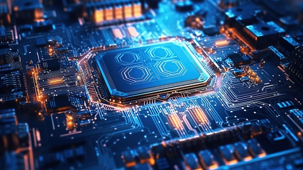 Abstrakt futuristischer digitaler Technologie-Hintergrund CPU-Motherboard