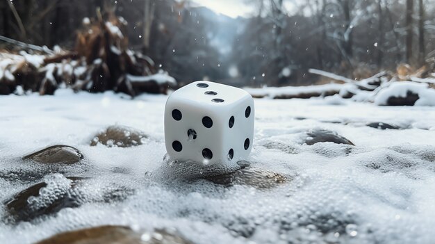 Abstrakte 3D-Würfel mit Naturlandschaft