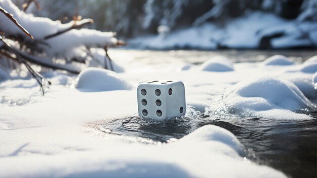 Abstrakte 3D-Würfel mit Naturlandschaft