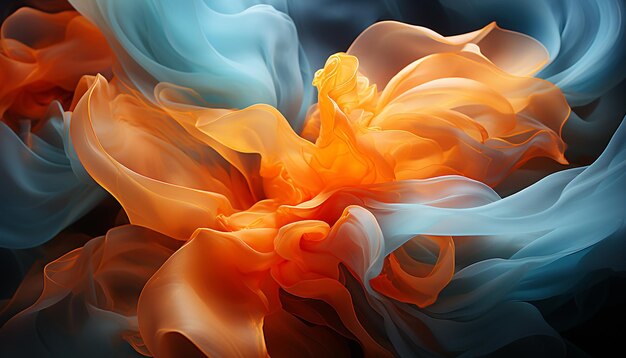 Abstrakte Blume in leuchtenden Farben voller Eleganz und Liebe, erzeugt durch künstliche Intelligenz
