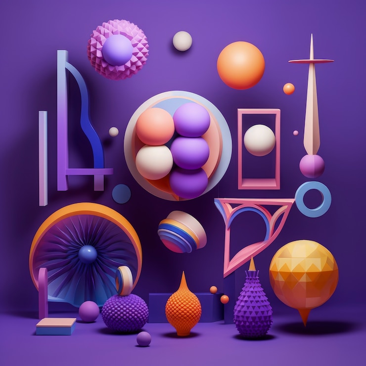 Kostenlose Foto abstrakte kreation aus geometrischen 3d-formen