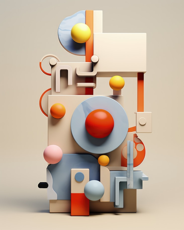Kostenlose Foto abstrakte kunst aus geometrischen 3d-formen