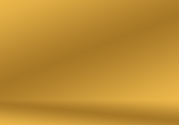 Abstrakte Luxus-Goldgelbe Farbverlaufsstudiowand, gut als Hintergrund, Layout, Banner und Produktpräsentation verwenden.