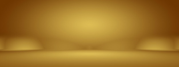 Abstrakte Studiowand mit goldgelbem Farbverlauf, die gut als Hintergrundlayoutbanner und Produktpräsentation verwendet werden kann