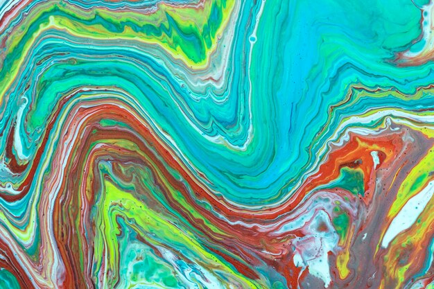 Abstrakte Wellen des flüssigen Acryls gießen Malerei