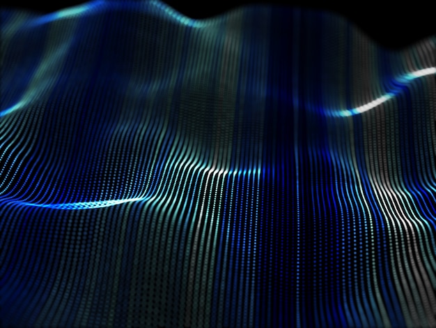 Abstrakter 3D-Hintergrund mit fließenden Partikeln
