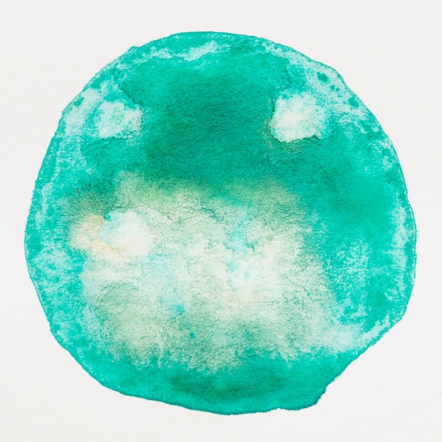 Abstrakter Aquarellhintergrund mit einem flüssigen Splatter der Türkisfarbe