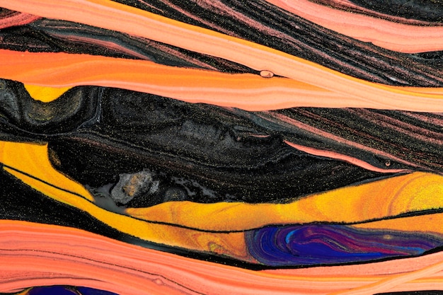 Abstrakter flüssiger Marmor orange Hintergrund DIY experimentelle Kunst