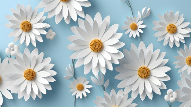 Abstrakter Hintergrund mit 3D-Blumen