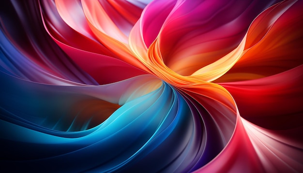 Abstrakter Hintergrund mit mehrfarbigem Wellenmuster, digital generiertes Bild, generiert von KI