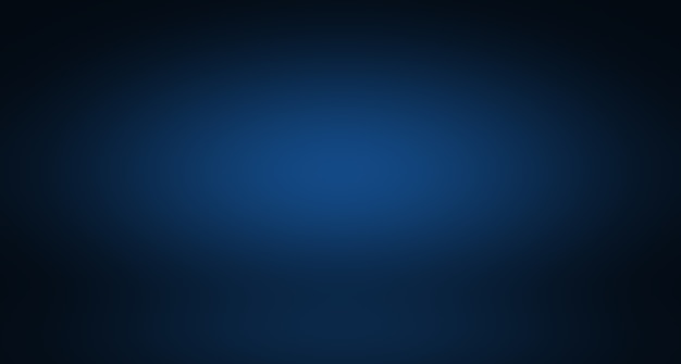 Abstrakter Luxussteigungs-Blauhintergrund. Glatt Dunkelblau mit schwarzer Vignette Studio Banner.