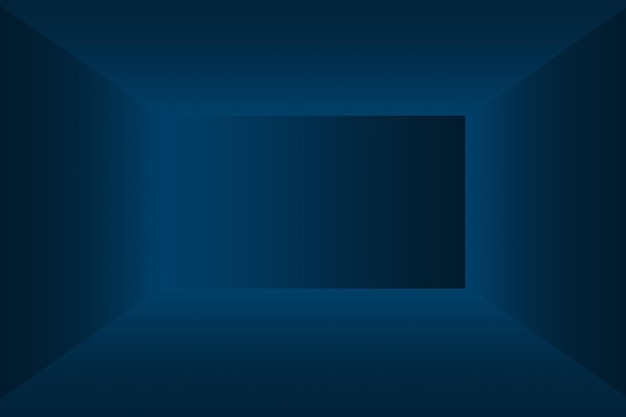 Abstrakter Luxusverlauf blauer Hintergrund glatt dunkelblau mit schwarzem Vignette Studio Banner