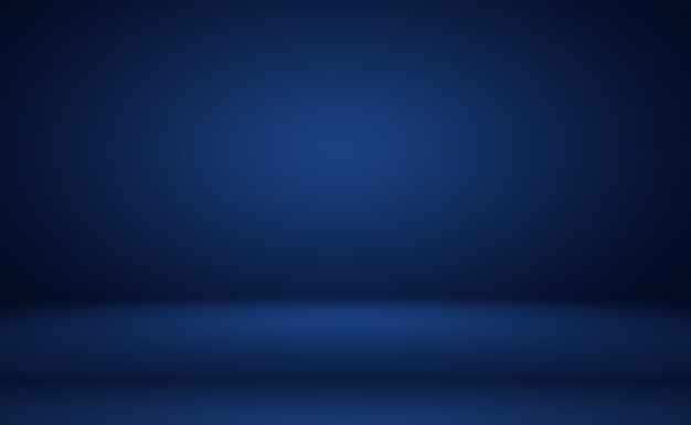 Abstrakter Luxusverlauf Blauer Hintergrund. Glattes Dunkelblau mit schwarzer Vignette.