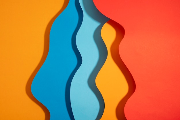 Kostenloses Foto abstrakter psychedelischer papierschnitthintergrund